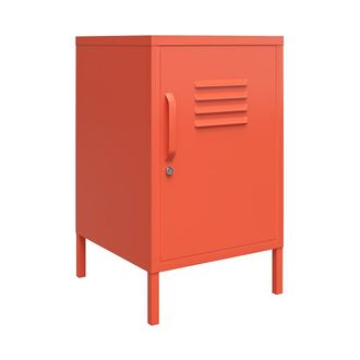 Novogratz Mesa auxiliar con 1 puerta en metal naranja