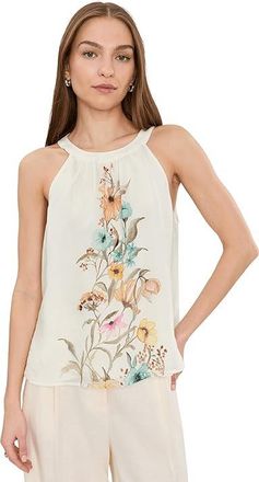 Vince Camuto High Neck Sleeveless Blouse Womens Clothing Antique White : SM, Nylon/Rayon