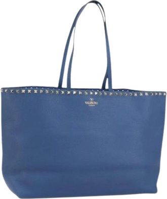 Valentino Pre-owned Tote Bags, female, Blue, Size: ONE SIZE Pre-owned Leather Tote