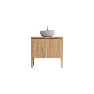 Tikamoon Mueble para lavabo de teca maciza de 80 cm