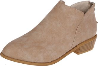 Generic Chelsea Boots for Women, Women Ankle Boots Heeled - Elegant Mid-Calf Boot Fashion Versatile Office Work Shoes with Back Zipper Autumn Solid Color Sued