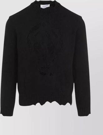 Alexander McQueen cotton skull crew neck sweater