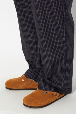 Birkenstock Suede Slippers Boston VL, Mens, Brown