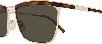 Saint Laurent Mens Sunglasses Havana Metal Eyewear