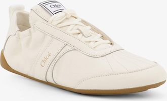 Chlo&eacute; Womens Sneakers Leather Beige Trainers