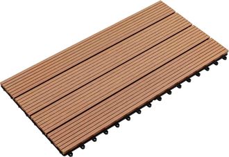 vidaXL Tile De Decking 6 Uds. Marr&oacute;n 60 X 30 Cm Wpc Vidaxl