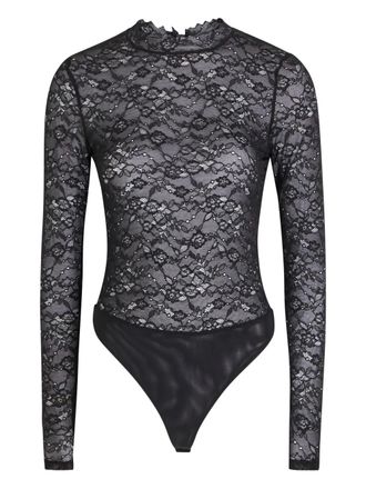 Alice & Olivia lace long-sleeve bodysuit - Black