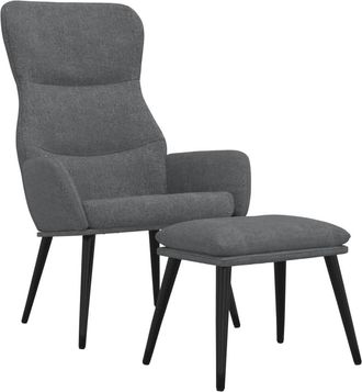vidaXL Sill&oacute;n De Relax Con Reposapi&eacute;s Tela Gris Claro Vidaxl