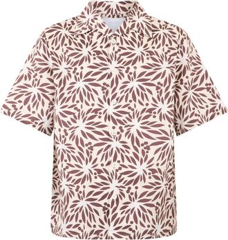 Prada Bowling Shirt - Heren - Korte mouwen Overhemden - Veelkleurig - M - Katoen - Overhemden