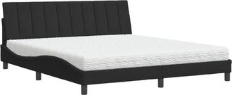 vidaXL Vidaxl - Cama Con Colch&oacute;n Terciopelo Negro 180x200 Cm