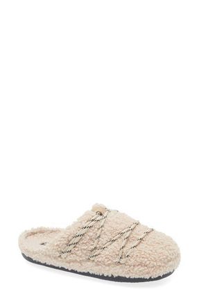 Moon Boot Teddy Water Repellent Scuff Slipper in Sand at Nordstrom, Size 35
