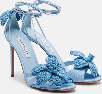Aquazzura Sandalias Calypso de rafia con piel