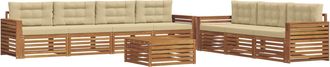 vidaXL Conjunto De Sof&aacute;s De Exterior 8 Uds. Natural Y Beige Vidaxl