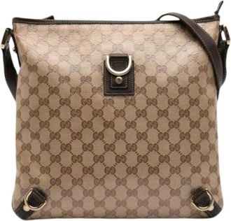 Gucci Pre-owned Vintage Crossbody Bag - Dames - Vintage Schoudertas - Beige - ONE Size - Leer - Vintage