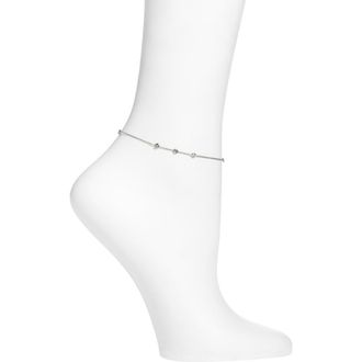 Vidakush Raindrop Cubic Zirconia Anklet in Silver at Nordstrom, Size 8