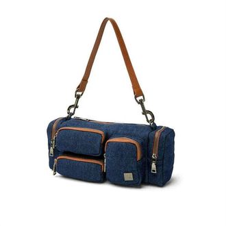 Think Royln Womens Cargo Handbag In Dark Denim