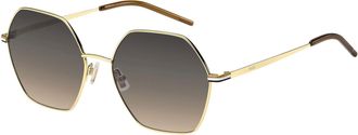 HUGO BOSS Unisex Volwassen Ronde Geometrische Zonnebril (Goud)