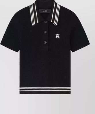 Amiri ribbed striped polo top