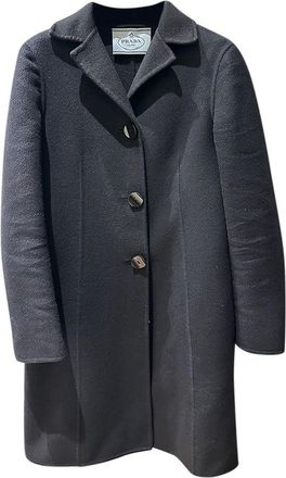 Prada Black Wool & Cashmere Coat Size 40