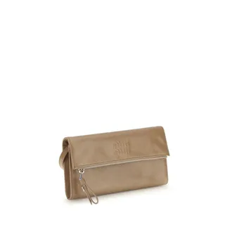 Miu Miu Womens Beige Calf Leather Bos Taurus Wallet Bag