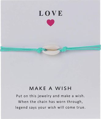 Generic Natural Cowrie Shell Ankle Bracelets Handmade Friendship Red String Cord Bracelet Jewelry with Wish Card Gift Dexterous and Professional