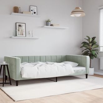 vidaXL Sof&aacute; Cama Sin Colch&oacute;n Terciopelo Gris Claro 100x200 Cm Vidaxl