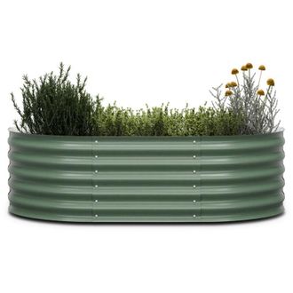 Blumfeldt Blumfeldt High Grow Extended - Aiuola rialzata da 150 x 43 x 60 cm, in lamiera dacciaio ondulata, facile da montare, resistente alla ruggine e al