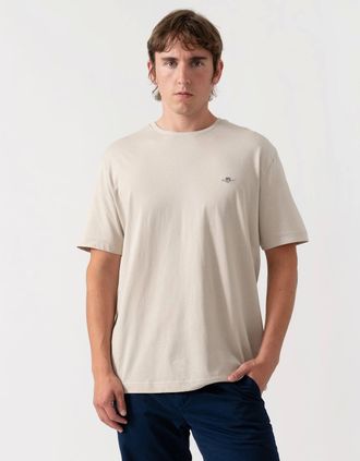 GANT Mens GANT Mens Regular Fit Short Sleeve Shield Logo T-Shirt - 260 Faded Taupe - Tan - Size: 38