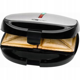 Clatronic St/wa 3670 Sandwichera 3 En 1, Placas Intercambiables, Sandwich Tostadora, Gofrera Gofres Belgas, Grill Plancha Para Carne Y Pescados, 800 W, Pl&aacute;stico
