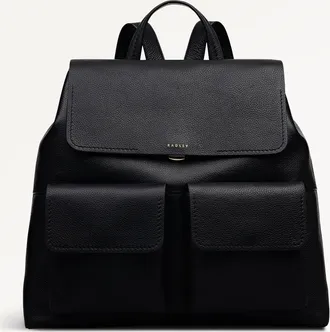Radley London Black Large Flapover Backpack Burton Way SS26 Radley London