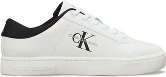 Calvin Klein Jeans classic cupsole sneakers in white and black