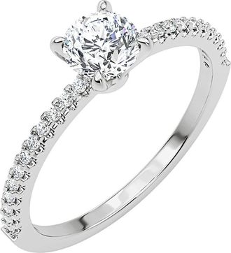 Crislu Cubic Zirconia Solitaire Ring in Pure Platinum Clear Cz at Nordstrom, Size 6