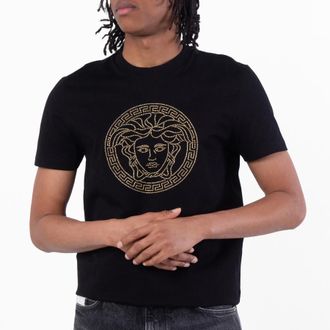 Versace Embellished Medusa T-Shirt, Size Medium