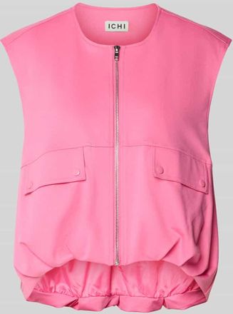 Ichi Weste mit Rundhalsausschnitt und Rei&szlig;verschluss in Rose, Gr&ouml;&szlig;e 34