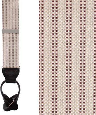 Trafalgar Store Booker Southern Gentleman Silk Button End Suspenders in Khaki at Nordstrom