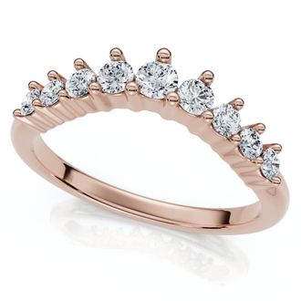 Pompeii3 3/8Ct Diamond Contour Wedding Guard Ring Womens Band 14k Gold Lab Grown