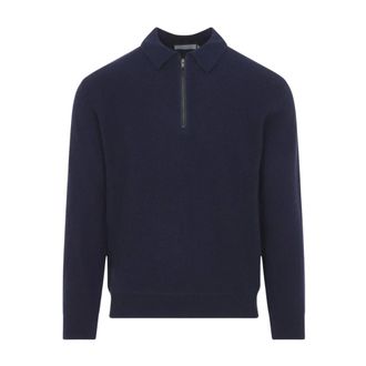Canali Polo con zip - - Tops - Uomo - Blu - L