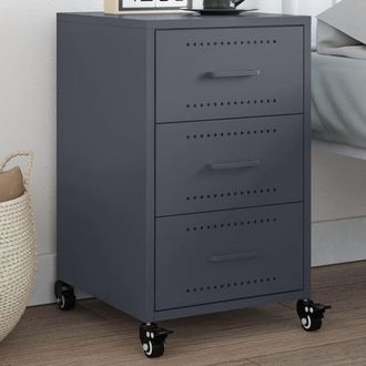 Berkfield Home Bedside Cabinet Anthracite 36x39x59 cm Steel in Black | Size: 36 x 39 x 59 cm