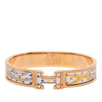 Herm&egrave;s Pre-owned Hermes Narrow Enamel Brides de Gala Love Clic H Bracelet PM Ladies LD2YD03W7SOJWWZF