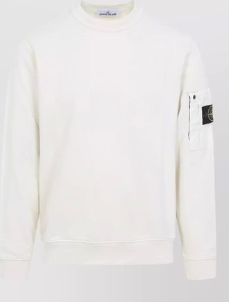 Stone Island knit sweatshirt ribbed trims arm pocket