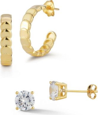 Glaze Jewelry Set of 2 14K Gold Plated Silver Earrings at Nordstrom Rack