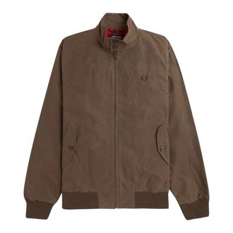 Fred Perry Gewaxte Harrington Jas Verbrande Tabak - Heren - Bomber jackets - Bruin - XL - Katoen - Jassen