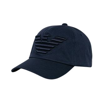 Emporio Armani Geborduurde Baseballpet - Heren - Petten - Blauw - ONE Size - Katoen - Accessoires