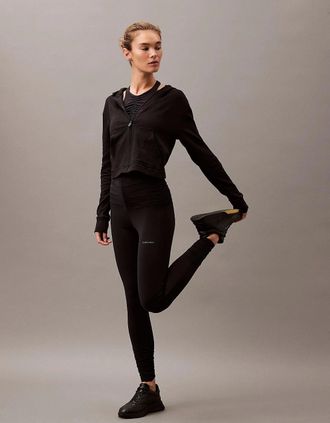 Calvin Klein Womens Calvin Klein MODERN TERRY Womens Full Zip Hoodie Black - Size: 14