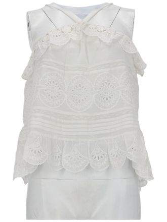 Isabel Marant Prisha Sleeveless Eyelet Lace Tank Top