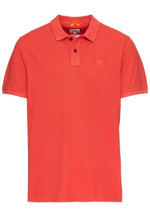 Camel Active Poloshirt CAMEL ACTIVE, Herren, Gr. 3XL, rot (sunfaded rot), Web, Obermaterial: 100% Baumwolle, unifarben, regular fit h&uuml;ftbedeckend, Rundhals, Shirts