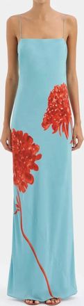 Sir. Amelie Slip Dress In Blue & Vibrant Red Floral