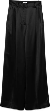 Filippa K Pantaloni in seta con pieghe - Nero