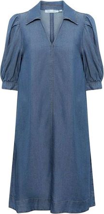 Inwear Denim Jurk met Ballonmouwen - Dames - Korte kleedjes - Blauw - XS - Denim - Kleedjes