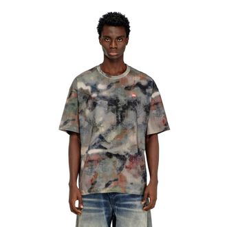 Diesel Heavy cotton T-shirt with camo print - T-Shirts - Man - Multicolor